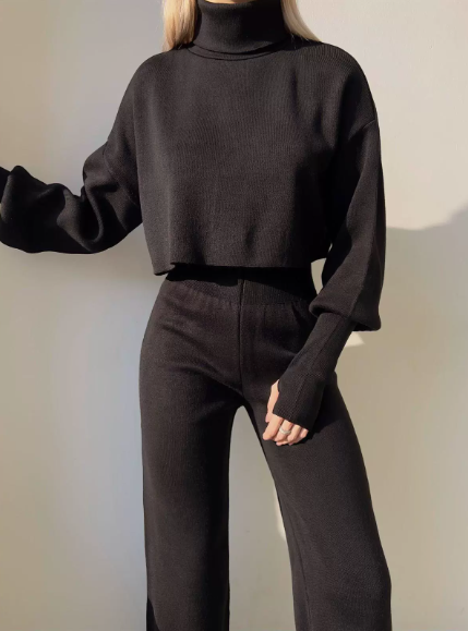 GLOWMODE Modal Soft Warm CurvedBubble Hem Waist Length Oversized Ribbed Cuffs High Neck Pullover Sweatshirt Daily