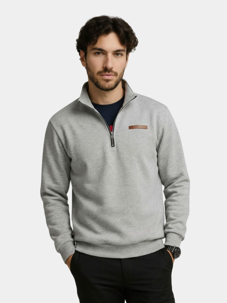 Slate Urban High Collar Pullover - Cross & Crown