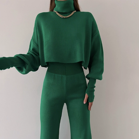 GLOWMODE Modal Soft Warm CurvedBubble Hem Waist Length Oversized Ribbed Cuffs High Neck Pullover Sweatshirt Daily