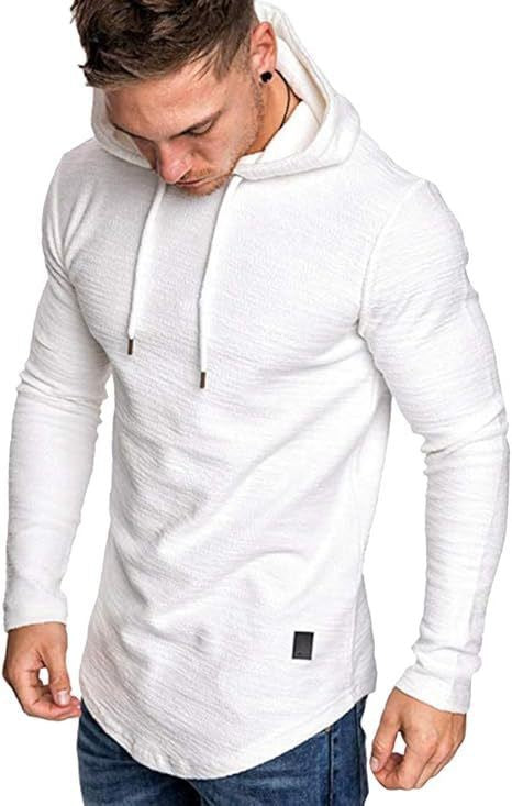 Mens Fashion Hoodies Fleece Long Sleeve Athletic Sweatshirt Pullover T Shirt