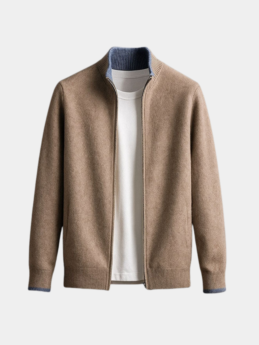 HARVEY ELEGANT WOOL ZIP JACKET