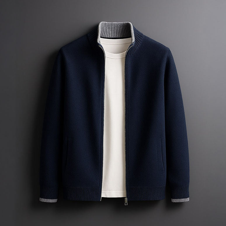 HARVEY ELEGANT WOOL ZIP JACKET